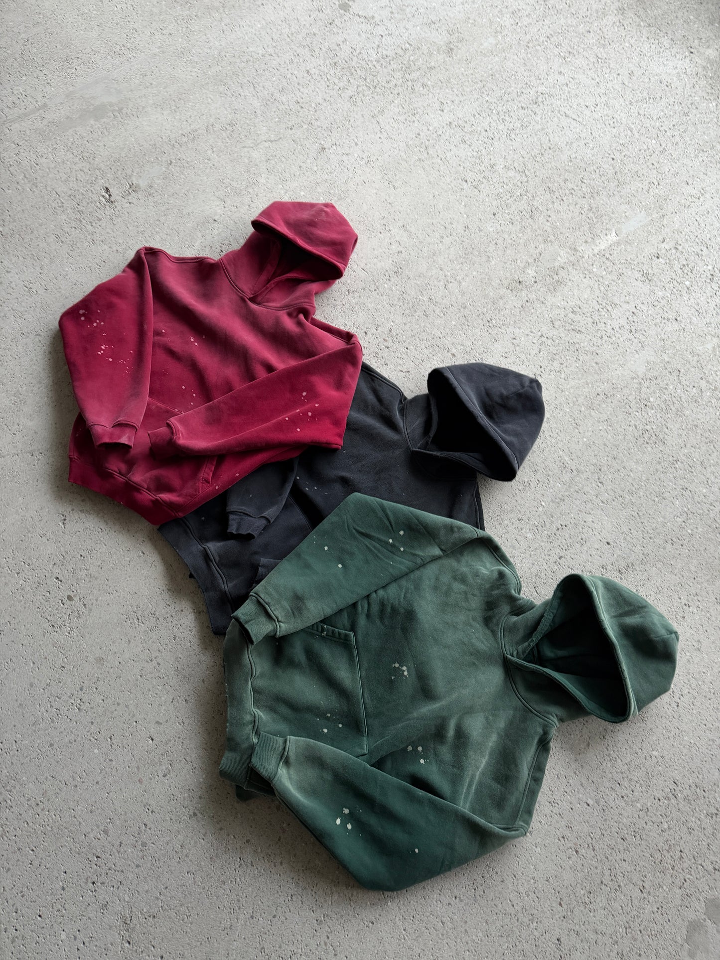 VB oversized splatter hoodie - Forest Green