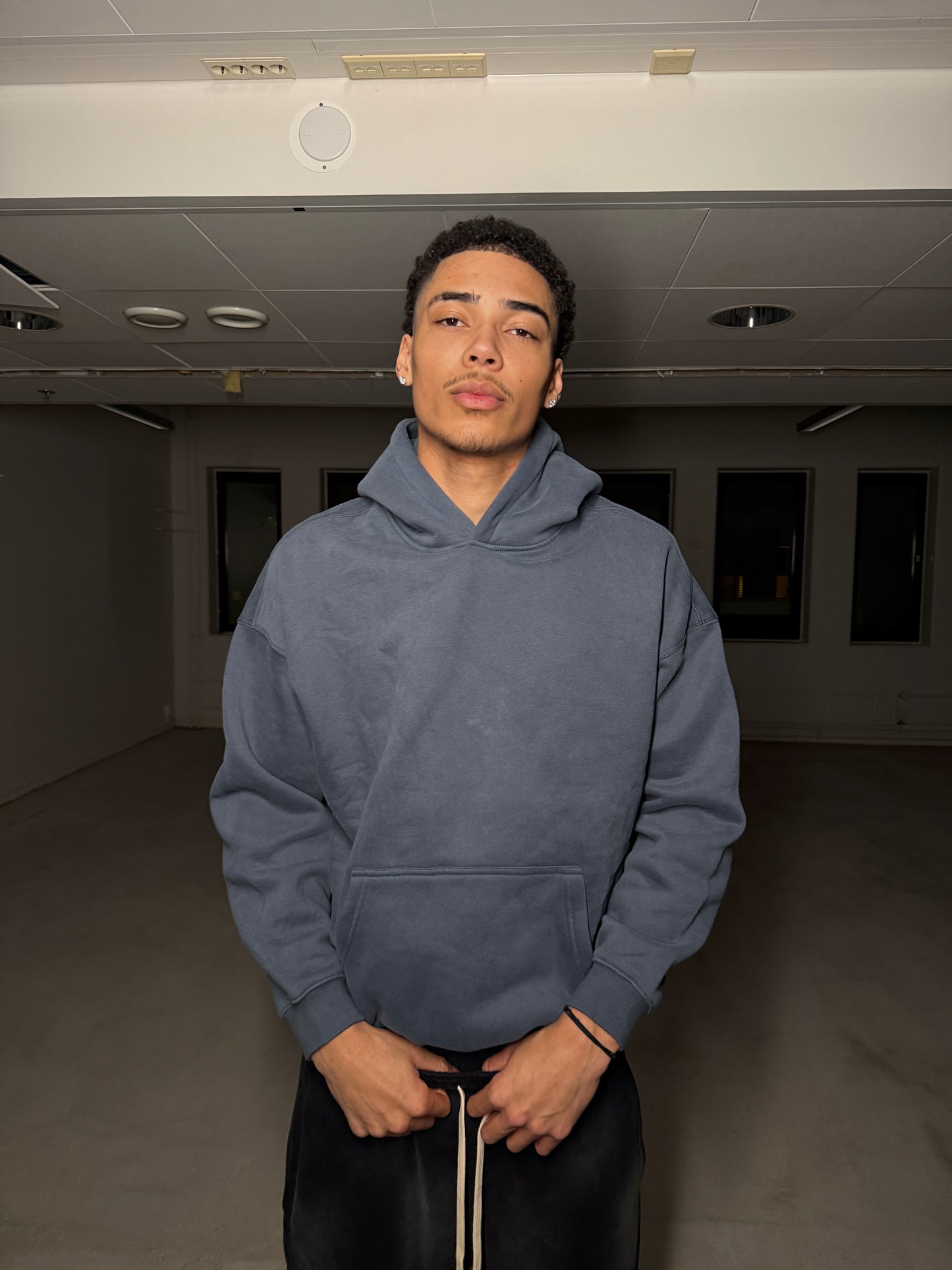 VB Oversized Hoodie - Grayish Blue