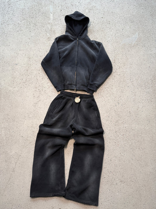 Washed tracksuit - Black