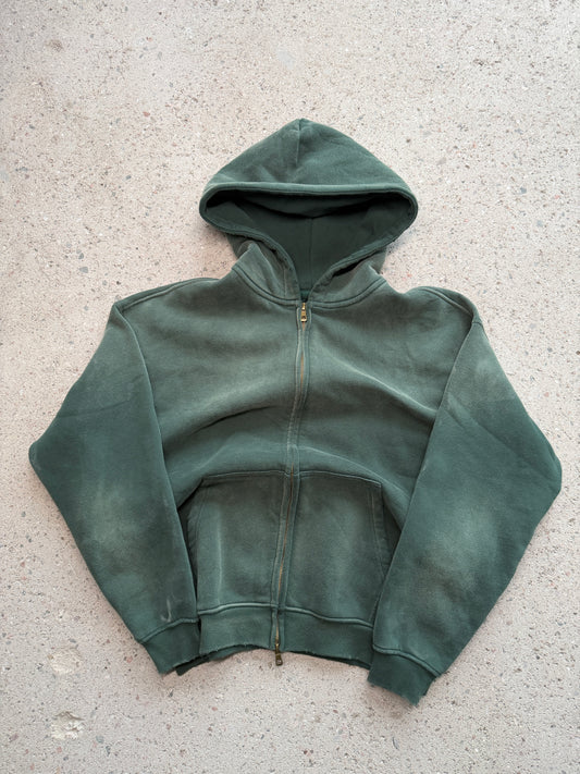 VB washed & distressed hoodie -  Forest Green