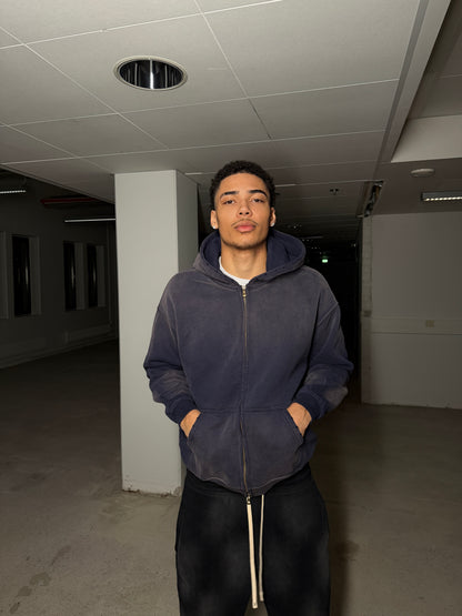 VB washed & distressed hoodie - Navy Blue